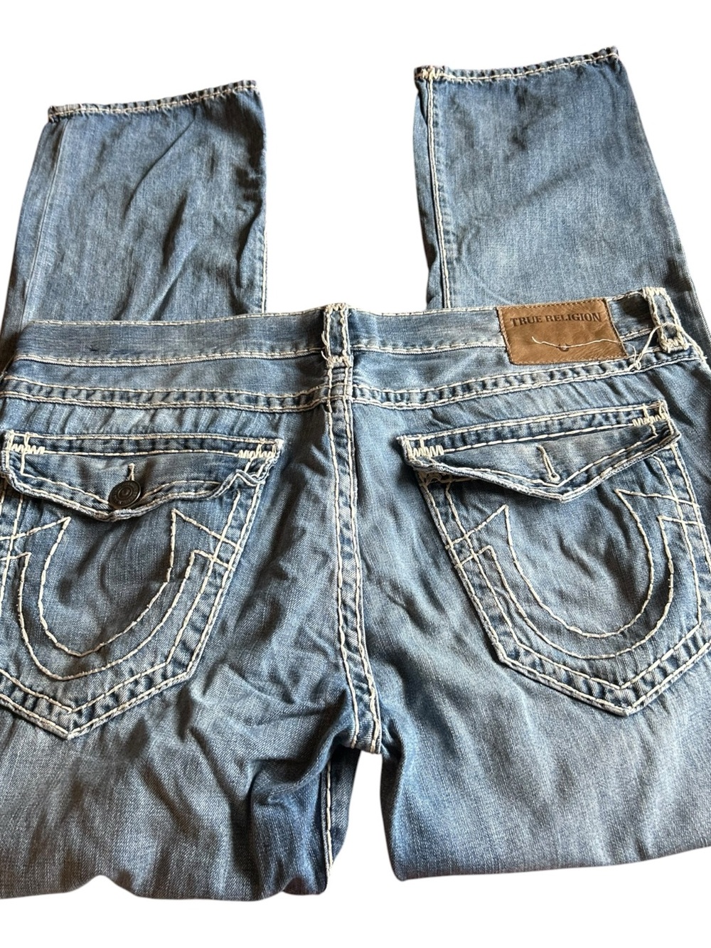 True Religion Ricky Super T Jeans Mens 40 Big Stitch Flap Pocket Denim